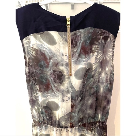 Ted Baker London Navy floral sheer maxi dress TB 2 - Picture 2 of 5